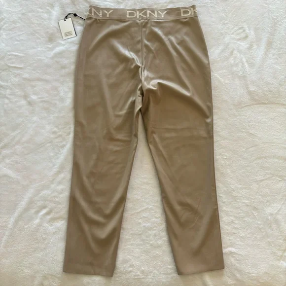 DKNY Faux Leather High Waist Tan Pants--Sz XL - Picture 8 of 16